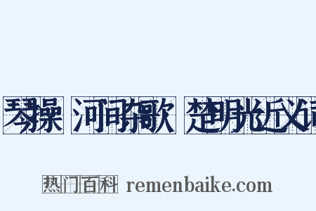 琴操·河间杂歌·楚明光近义词是什么意思的图片